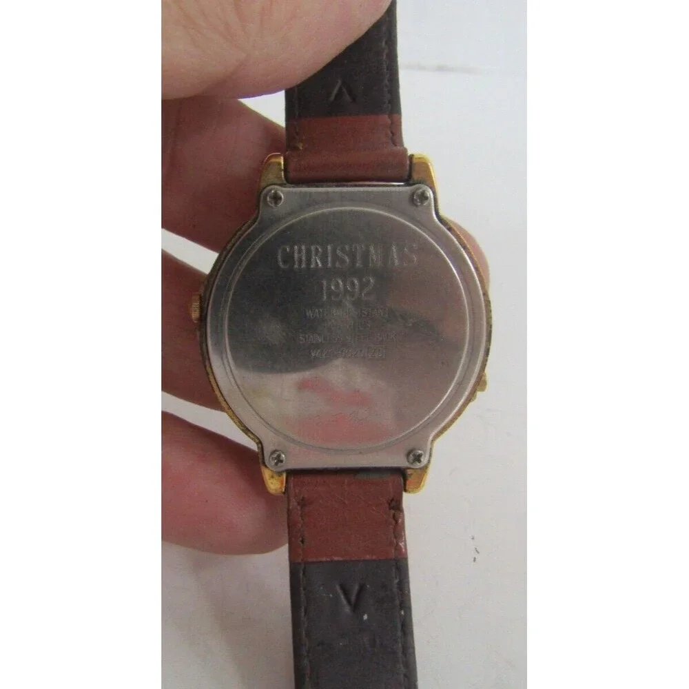 Disney Mickey Mouse Lorus Watch Christmas 1992 Gold Vintage Quartz